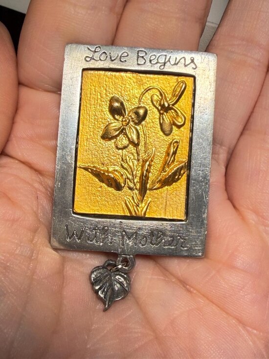 Marjolein Bastin Jewelry - Marjolein Bastin Mother Brooch Vintage Love Begins With Mother Dangle